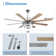 72" Modern Large Ceiling Fan w LED Light, 8 Wood Blades and Quiet DC Reversiable Motor w 6 Speeds, Remote Control