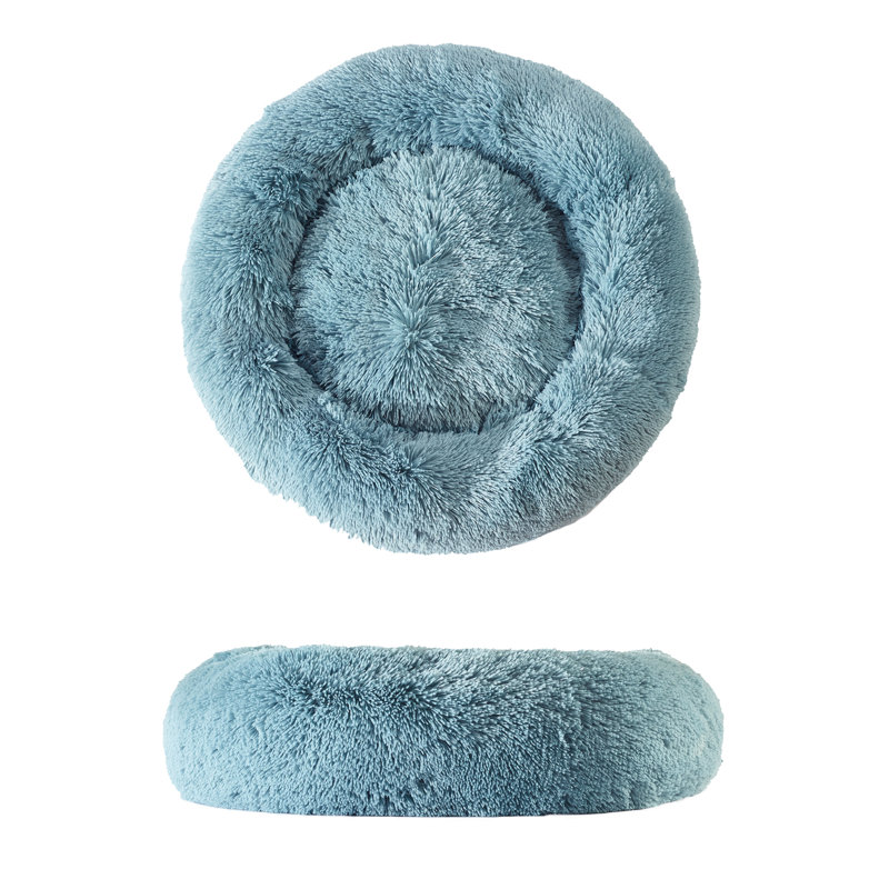 Sharlene Sharlene Shaggy Donut, Grand (l 45 po x P 45 po x H 6 po), Bleu argenté