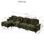 Canapé modulaire classique à trois places en forme de L avec accoudoirs évasés, jupes à plis à volants amovibles et repose-pieds mobile, canapé en chenille confortable, vert-1305343160-1281285985-1281285984