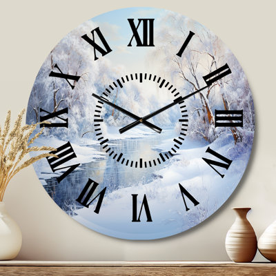 Horloge murale Winter River