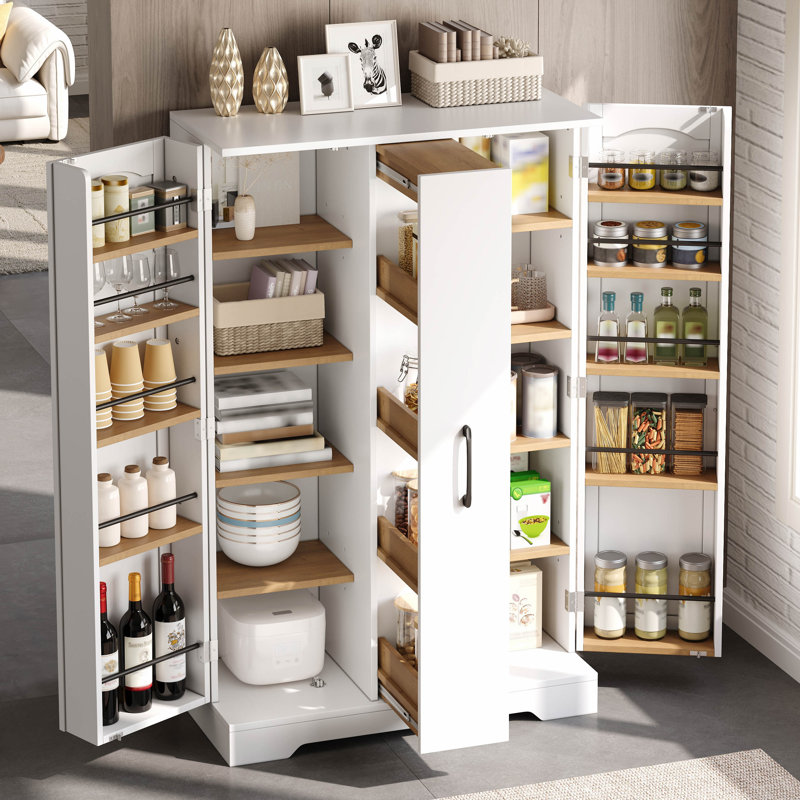 120cm Kitchen Pantry, White