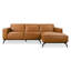 Canapé modulaire avec méridienne en cuir végétalien cognac Brenham