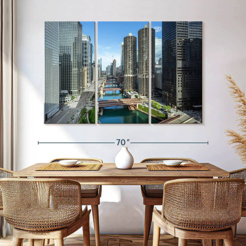 Tergel Chicago Riverside Towers, H 42 po x l 65 po
