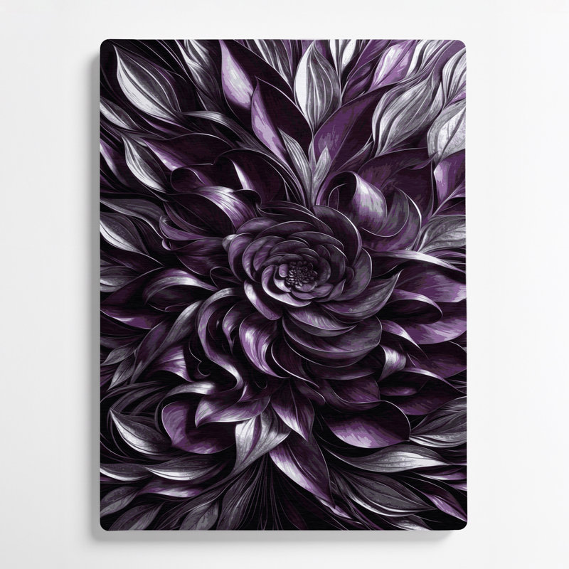 «Abstract Florals 29», art mural en métal mauve, H 20 po x l 30 po