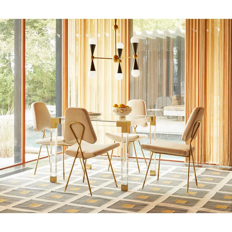 Sleek Black and Brass Sputnik 6-Light Chandelier