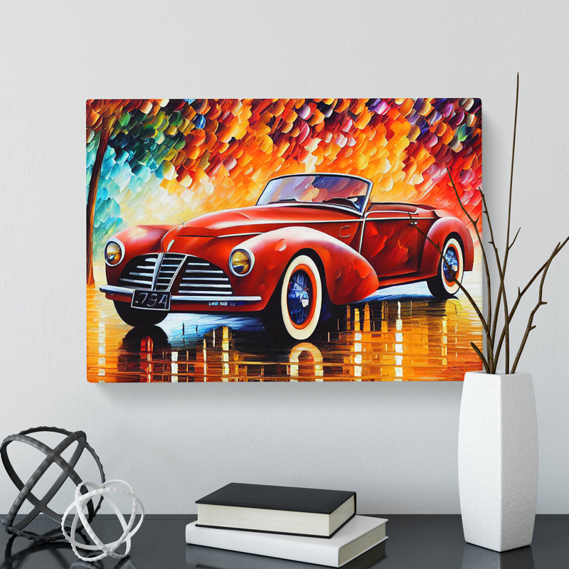 Painted Classic Car Vol.2 Abstract - Wrapped Canvas Painting, 50cm H x 76cm W x 3cm D
