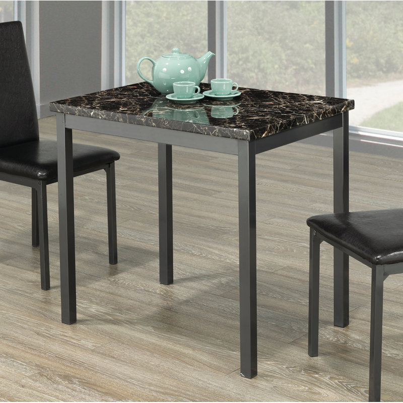 Clinchport Marble Top Metal Base Dining Table
