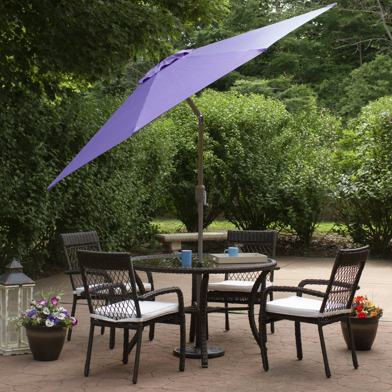 Parasol de marché pour terrasse 9 pi avec manivelle et inclinaison, Mauve