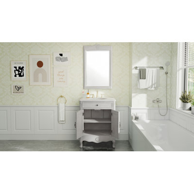 Medina 26'' Single Bathroom Vanity with Marble Top
