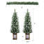 Ensemble de 3 guirlandes de Noël artificielles et ensemble de 2 arbres d'entrée avec lumières DEL