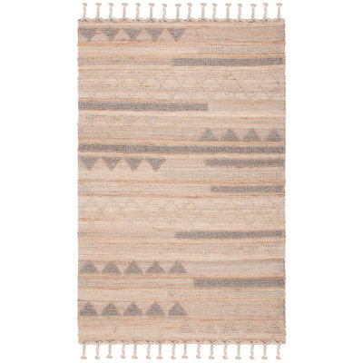 Tapis naturel / beige / gris tissé à plat à la main Dalke Southwestern