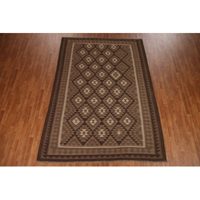 Geometric Wool Kilim Oriental Area Rug 7x10
