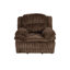 Fauteuil inclinable manuel en velours côtelé chocolat avec accoudoirs rembourrés