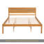 Base de lit plateforme avec tête de lit, support à lattes de bois, aucun sommier requis, grand lit, Oka-982498672-982498675