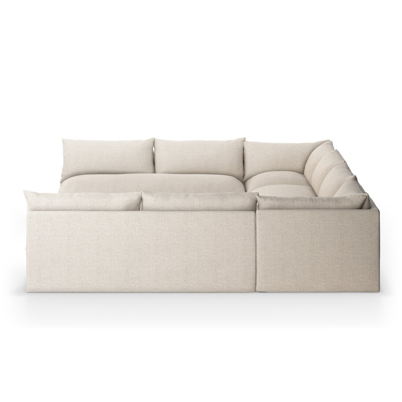 Finette 154'' Wide Aluminum Patio Sectional with Cushions, Faye Sand
