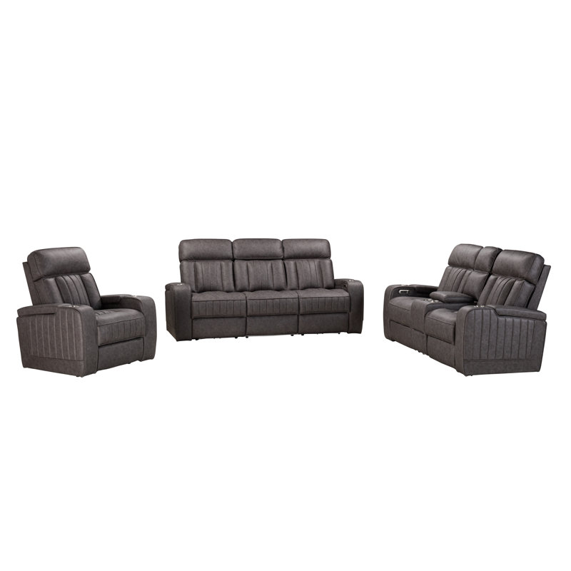 Causeuse et fauteuil inclinable électrique Desiri, Gris