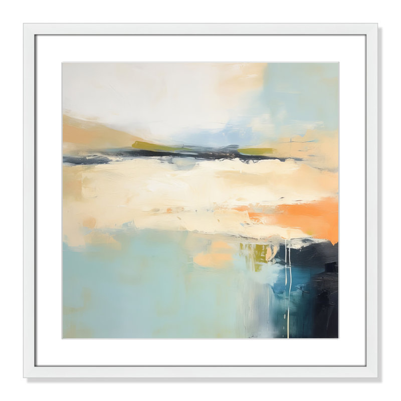 «Seashore Abstraction I Print» par Irena Orlov, L 23,5 po x H 23,5 po, Imprimé mat, Blanc satiné
