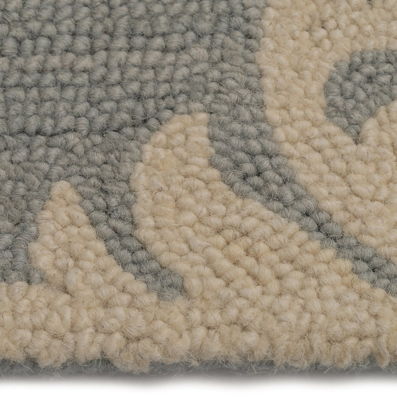 Abigahil Hand Tufted Wool Damask Indoor Rug, Rectangle 10' x 14'