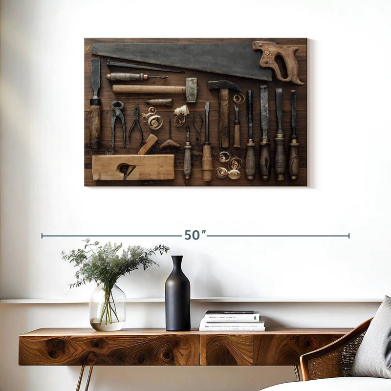 Senne Old Carpentry Tools, 24" H x 36" W