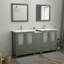 Meuble-lavabo double 72 po avec plateau et miroir-107174025