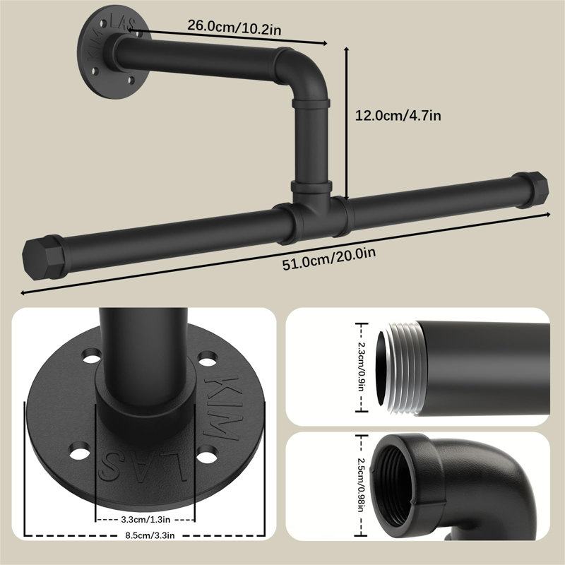Metal 0 - Hook Coat Rack, Black