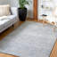 Tapis rayé abstrait en laine touffeté à la main-1458031479