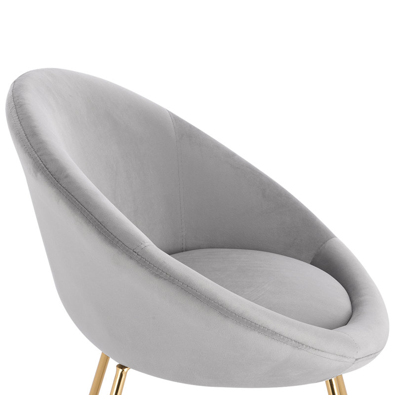 Liverman 44cm H Velvet Upholstered Side Chair, Grey