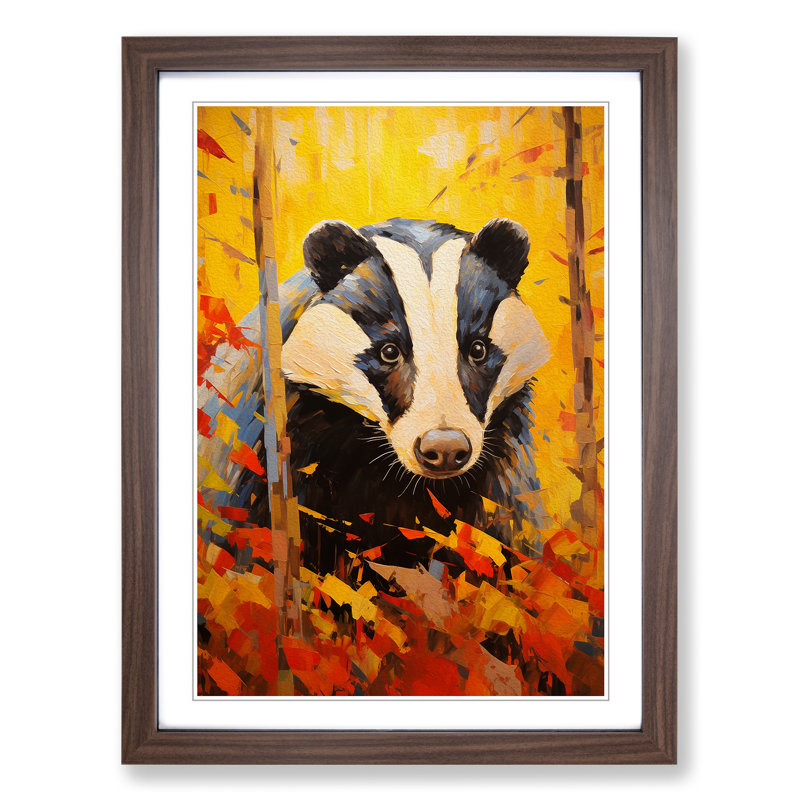 Single Picture Frame Print on Wood, Walnut Framed, 64cm H x 46cm W