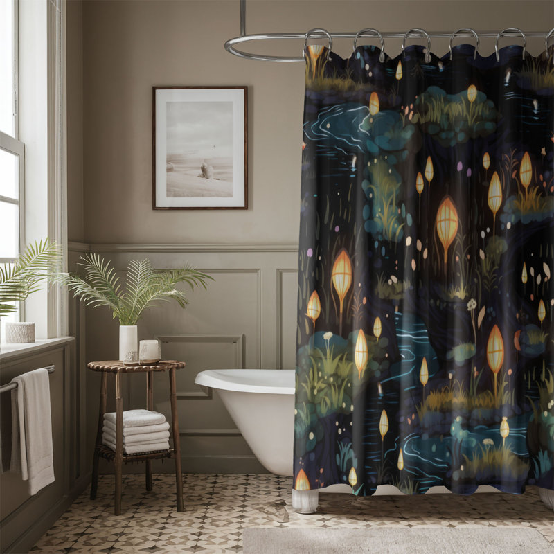 Enchanted Glade - Rideau de douche Premium, H 74 po x l 71 po