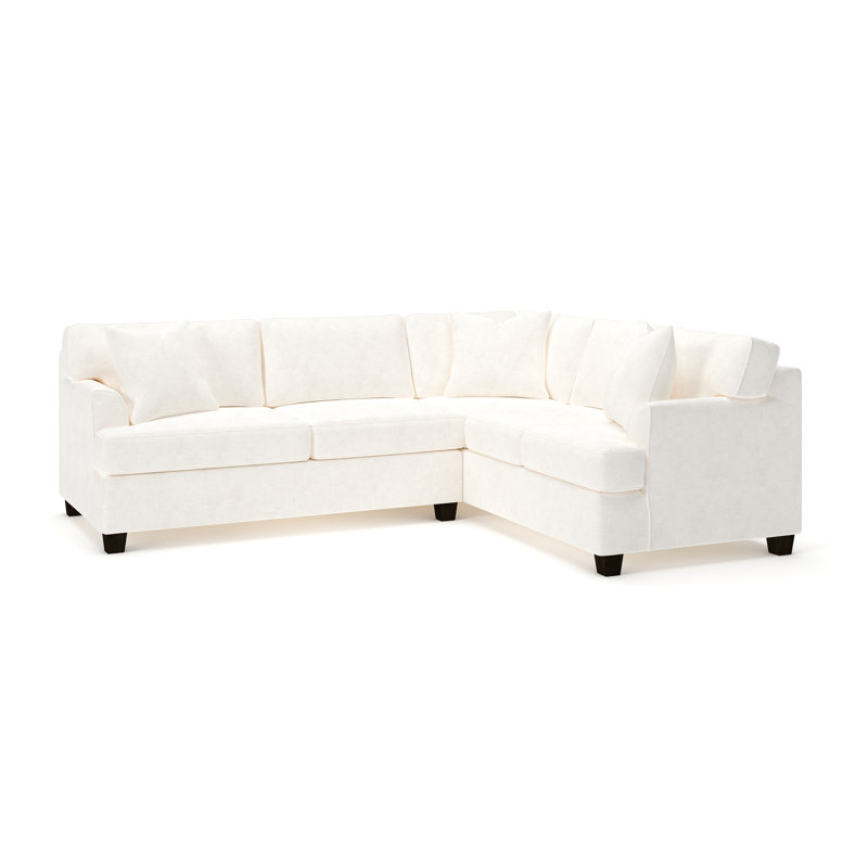Conradina Upholstered L-Sectional, Bevin Natural Linen Blend, Right Hand Facing