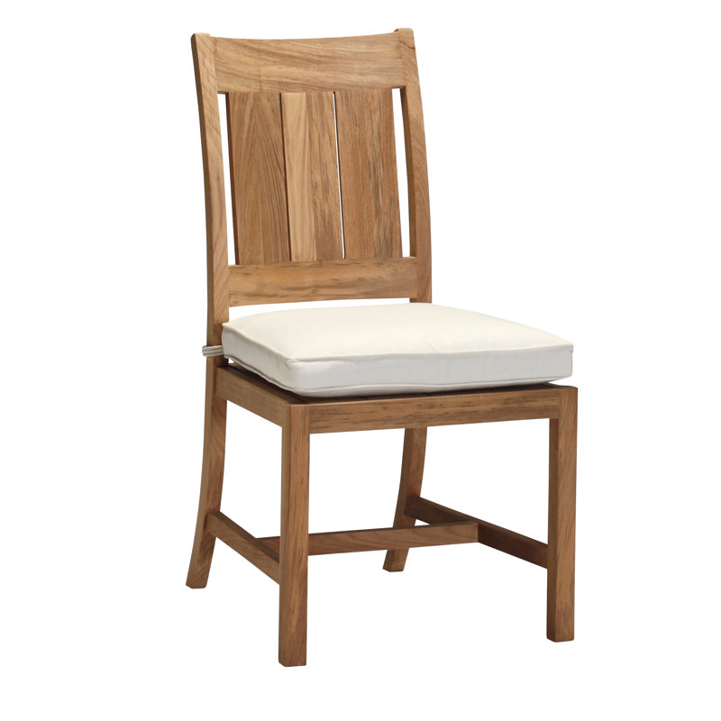 Croquet Patio Dining Chair with Cushion, Croquet Teak #4 Natural Teak