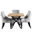 Jacey 6 Person Dining set - a Rectangular Wooden Dining Table with Metal Legs and a Set of 6 Quilted Ring Knocker Velvet Dining Chairs for Dining Room - Modern Dining Table Set-1243253181