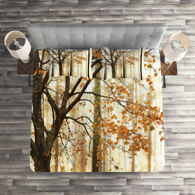 Rustic Polyester Coverlet, Queen Bedspread + 2 Shams