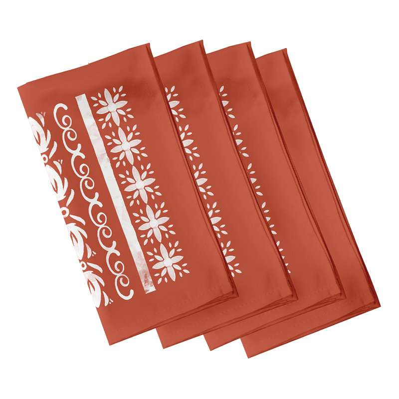 Ensemble de serviettes 4 pièces Aeryn, Rouge-orange
