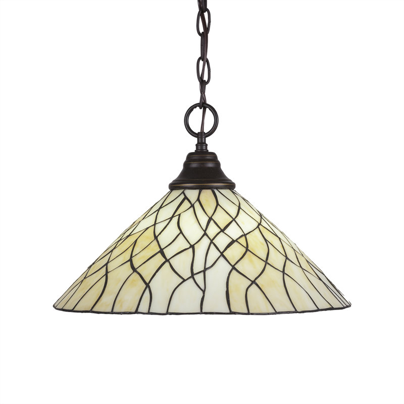 Chain Hung Pendant Shown With 16" Sandhill Art Glass, Dark Granite