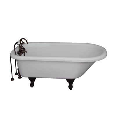 60'' x 30'' Freestanding Soaking Acrylic Bathtub with Faucet