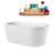 59" Streamline Soaking Glossy White Freestanding Tub and Tray With Internal Drain-101413460
