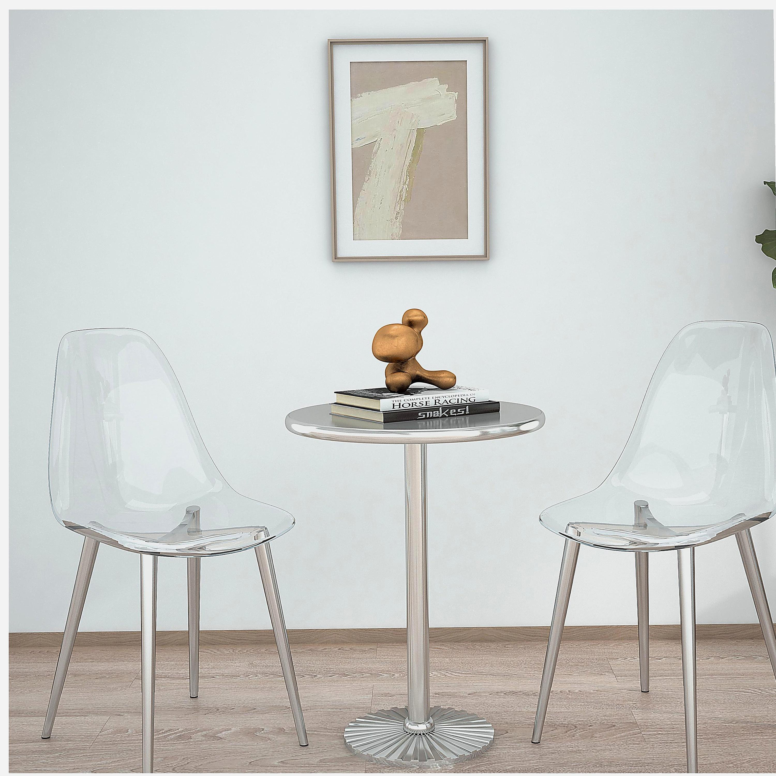 Simplistic Chair Transparent One Allium Way® Modern simple transparent dining chair plastic chair ...