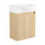 Combo compact de meuble-lavabo compact de 16 po, idéal pour les petits espaces avec lavabo en céramique et amplement de rangement-126232899