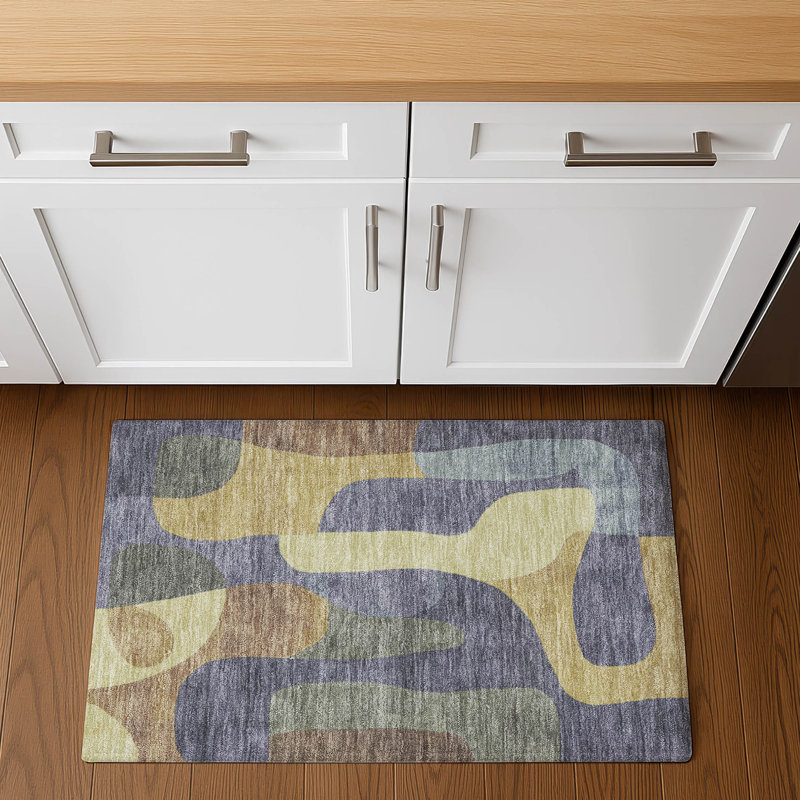 Premium Machine Washable Mayfield AMF1867 Abstract Rug, Rectangle 1'8" x 2'6"