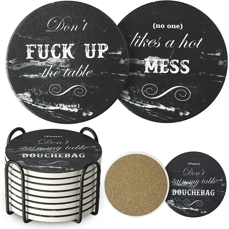 Ensemble de sous-verres de 8 pouces, Noir