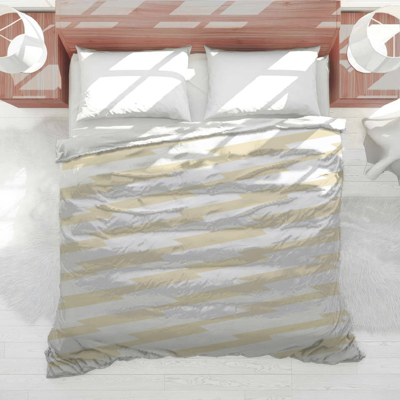 Beige Zigzag Lines Comforter, Twin Extra Long