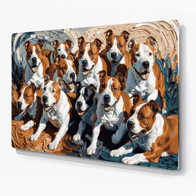 Dogs Bull Terrier Brown Metal Wall Art