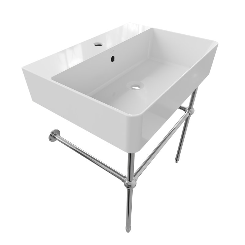 Nuo 2 19.62'' L Bathroom Sink, White/Chrome