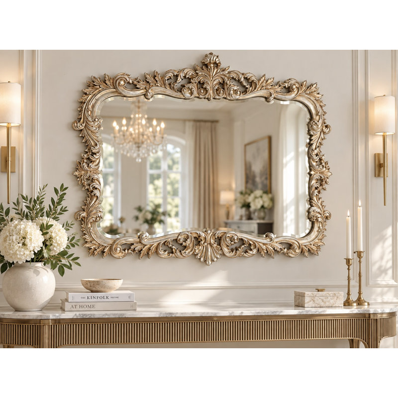 Aurora Framed Wall Mirror, Silver
