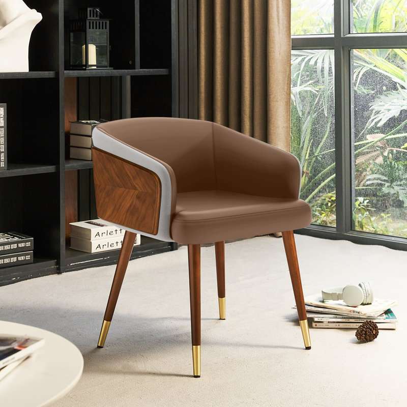 Chaise rembourrée Enrico, Brun