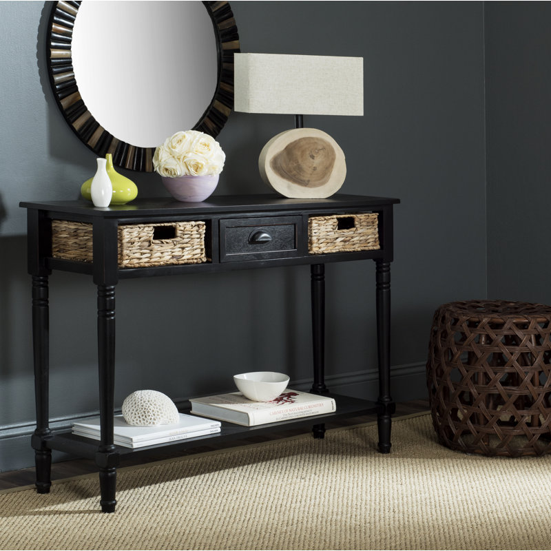 Painswick 113.03Cm Console Table, Distressed Black