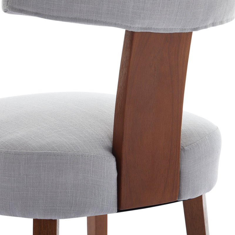 Chaise d'appoint rembourrée en bois massif, Gris