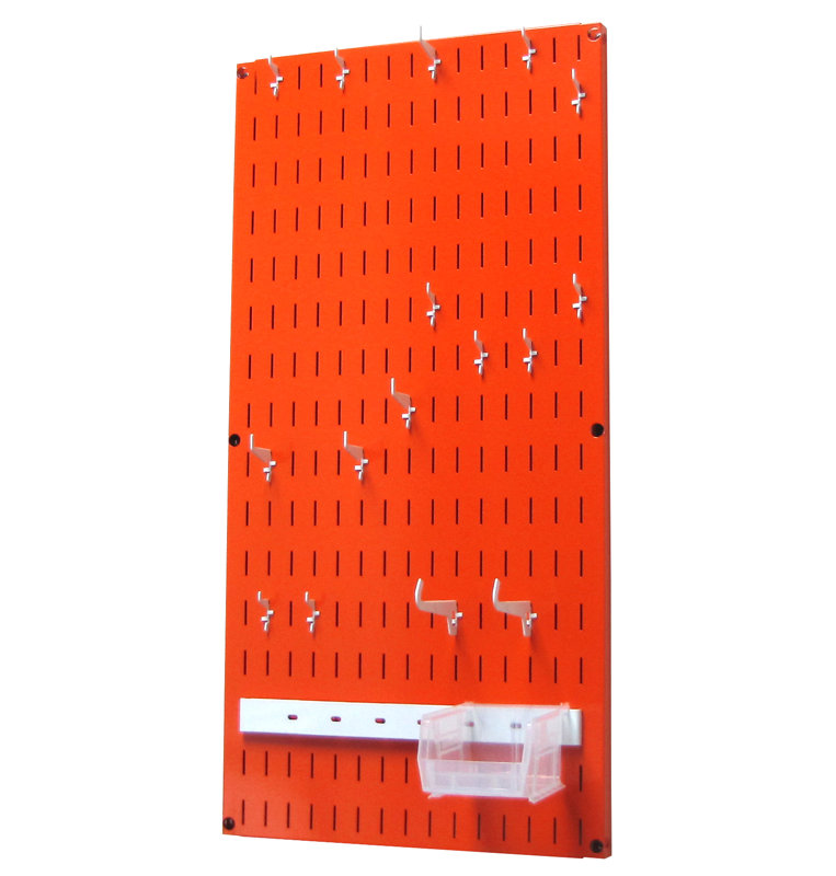 Panneau perforé H 32 po x l 16 po, Orange / blanc