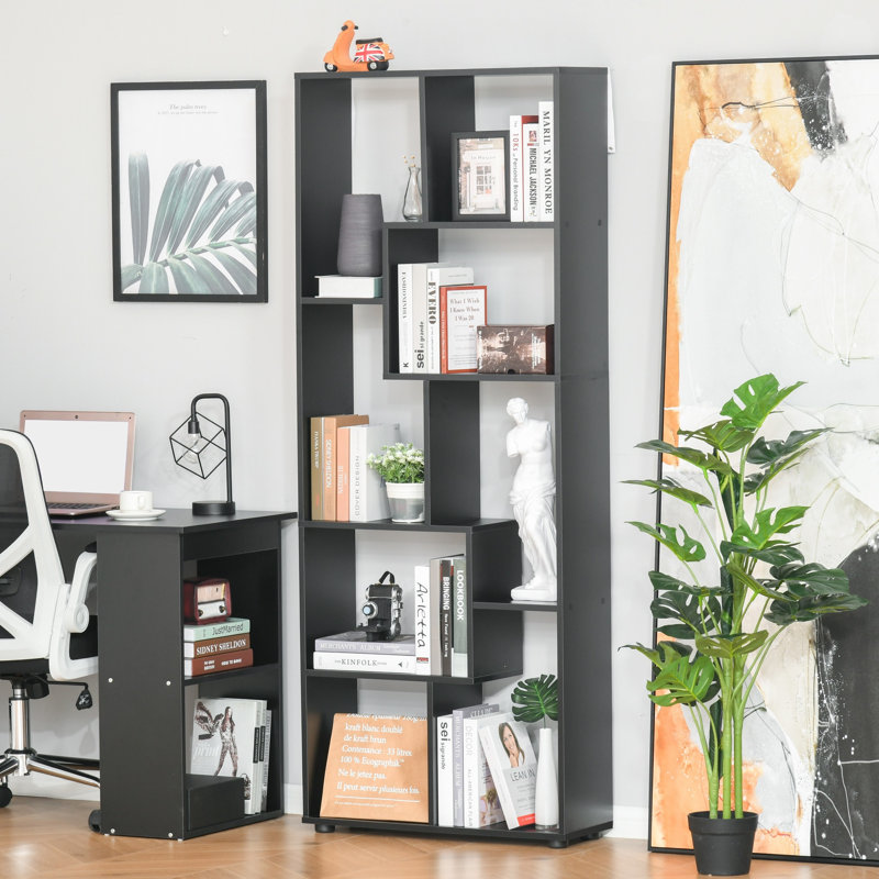Ramani Geometric Bookcase, Oak, 178cm H x 70cm W x 24cm D
